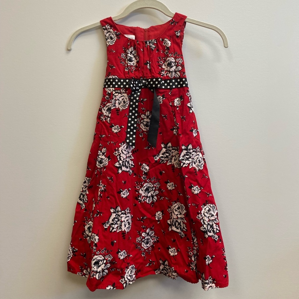 Bonnie Jean Girls Red and Black Dress Size 5 EUC